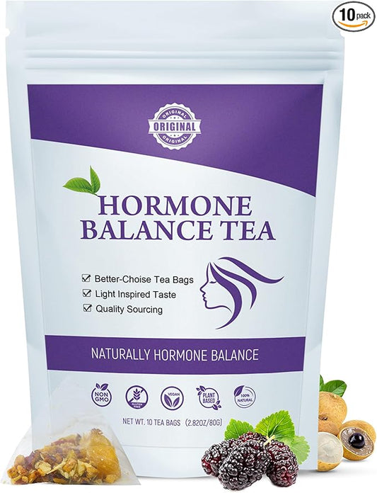 Hormone Balance Tea for Women Support Menstrual Cycle & Help to Get Pregnant Fast, 10 Loose Leaf Teabags for Fertility and Ovulation