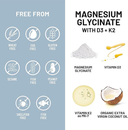 NatureWise Magnesium Glycinate 550mg + High-Dose 10000 IU Vitamin D3 K2 100 mcg - D3 K2 Magnesium Supplement - Chelated for High Absorption - Bone Support - Non-GMO, USA Manufactured - [30-Day Supply]