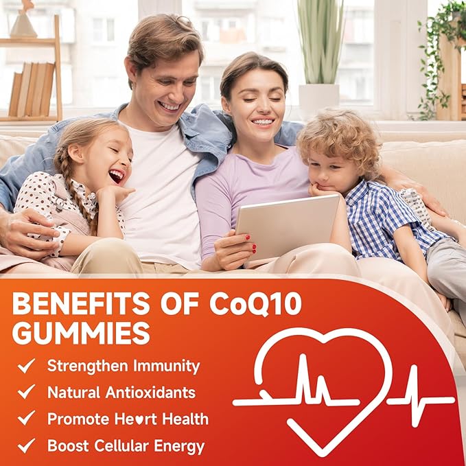 softbear CoQ10 Gummies 400mg Coenzyme Q10 Supplement for Adults, High Absorption coq10 Plus Omega-3, Magnesium, Vitamin B3 & Zinc for Cellular Energy & Antioxidant, Strawberry Flavor 60 Count