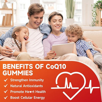 softbear CoQ10 Gummies 400mg Coenzyme Q10 Supplement for Adults, High Absorption coq10 Plus Omega-3, Magnesium, Vitamin B3 & Zinc for Cellular Energy & Antioxidant, Strawberry Flavor 60 Count