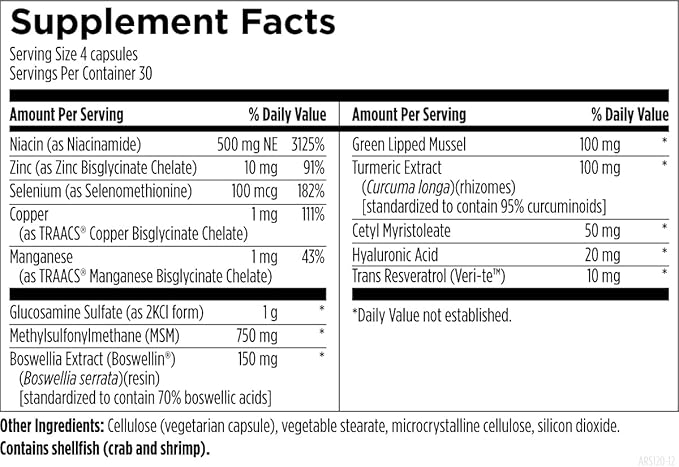 Designs for Health ArthroSoothe - Hyaluronic Acid, Glucosamine, MSM, Green Lipped Mussel, Turmeric + More to Help Support Healthy Joint Function - Non-GMO Supplement for Adults (120 Capsules)