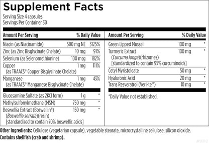 Designs for Health ArthroSoothe - Hyaluronic Acid, Glucosamine, MSM, Green Lipped Mussel, Turmeric + More to Help Support Healthy Joint Function - Non-GMO Supplement for Adults (120 Capsules)