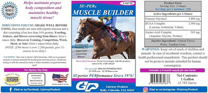 SU-PER Muscle Builder Horse Supplement - Training and Performance Support for Exercising Muscle - 1 Gallon, 4 Month Supply
