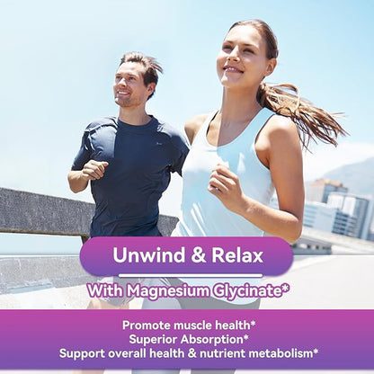 Magnesium Glycinate Gummies 400mg with L-Threonine 200mg - Sugar-Free Magnesium Potassium Supplement with Vitamin D, B6, CoQ10 for Muscle - 120 Mixed Berry Flavored Gummies