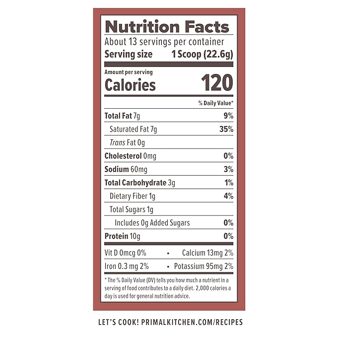 Primal Kitchen Hazelnut Collagen Creamer Powder, Collagen Peptide Drink Mix with MCT Oil,10.34 Ounces