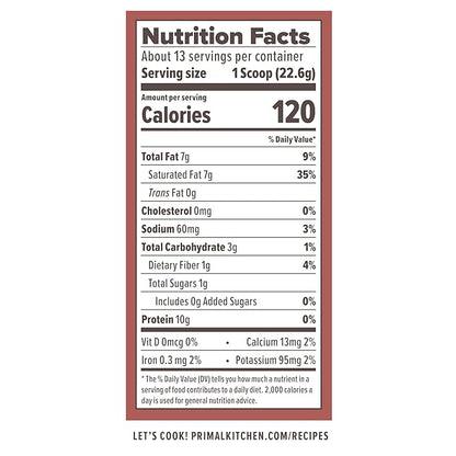 Primal Kitchen Hazelnut Collagen Creamer Powder, Collagen Peptide Drink Mix with MCT Oil,10.34 Ounces