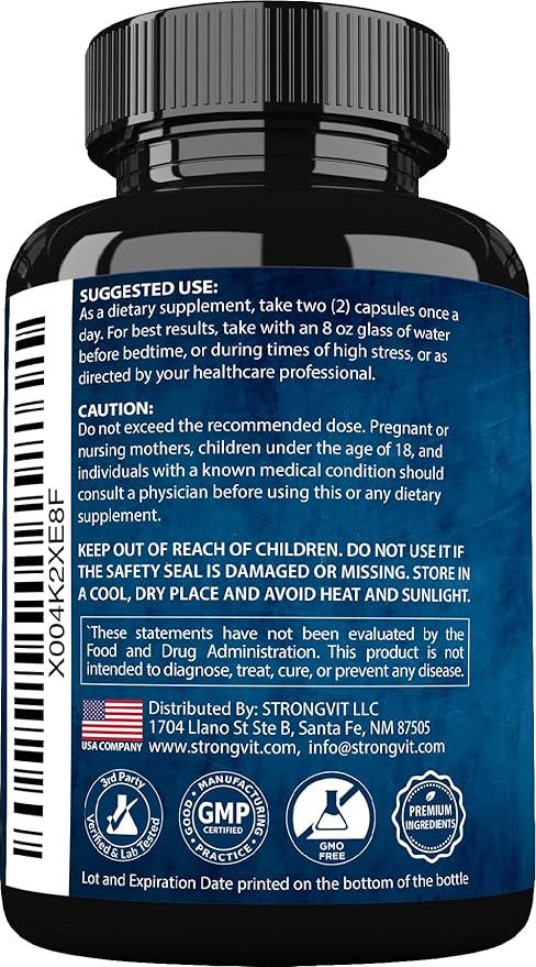 Cortisol Supplements for Women and Men with Magnesium, Ashwagandha & L-Theanine. High Cortisol Reducer, Manager, Detox, Lower and Control. Sleep Support & Stress Relief, USA
