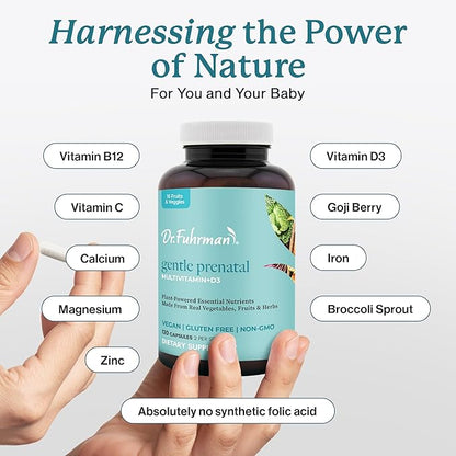 Dr Fuhrman Prenatal Vitamins For Women | Doctor-Formulated Prenatal Vitamins | Natural Folate, B12, Choline & Iodine for Pregnancy Support, Brain & Immune Health | No Synthetic Folic Acid | 120 Cap