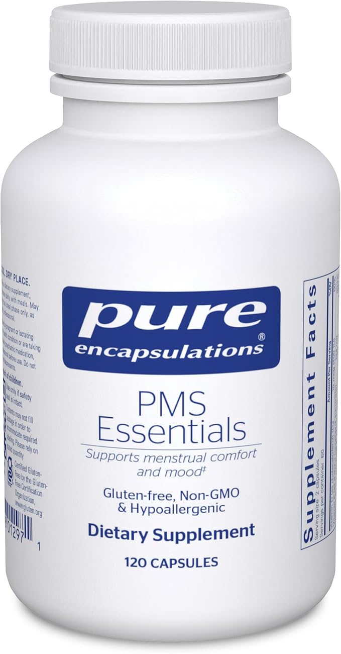 Pure Encapsulations PMS Essentials | Hypoallergenic Supplement Supports Menstrual Comfort, Fatigue, and Helps Lessen Cravings* | 120 Capsules
