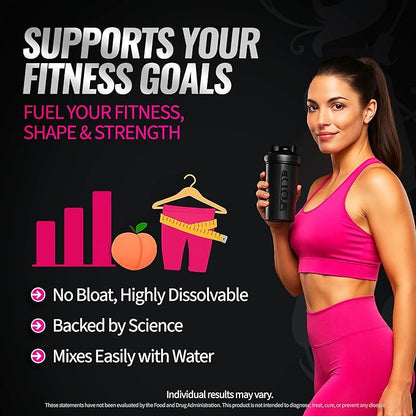 Creatine for Women – Supplement with Collagen & BCAA – Supports Muscle Development, Post-Workout Recovery, Skin Elasticity, Healthy Hair & Nail (30 Servings (1 Pack), Pink Lemonade)