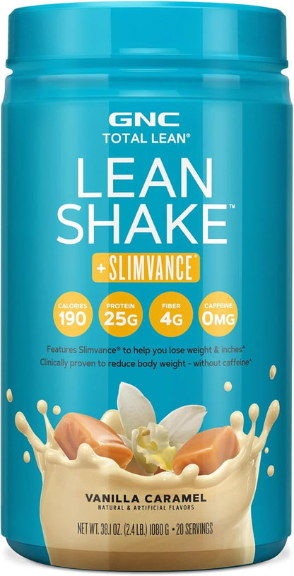 GNC Total Lean Lean Shake + Slimvance Caffeine Free - Vanilla Caramel (20 Servings)