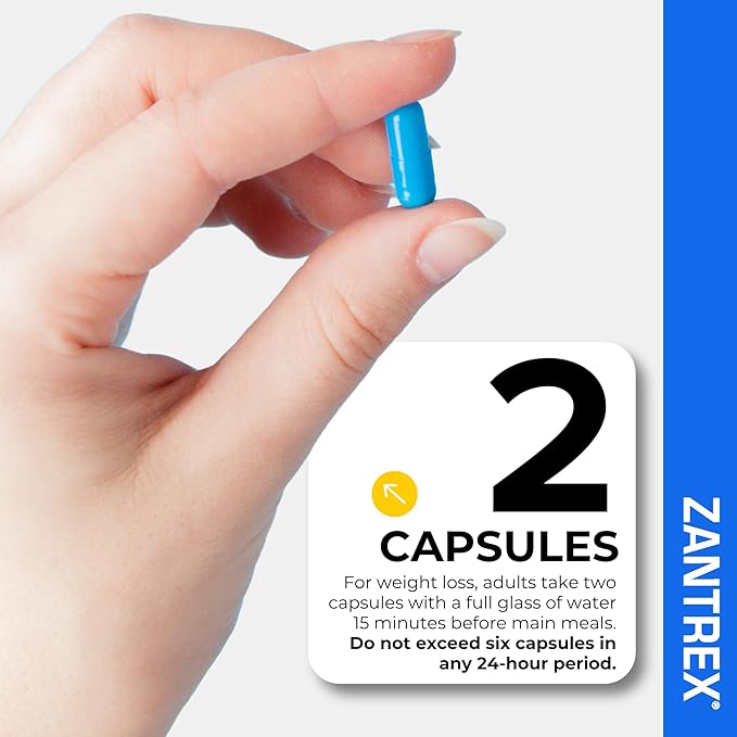 Zantrex Blue Energy & Thermogenesis Boost Energy | Weight Loss Supplement for Appetite Control, Increased Calorie Burn and Supports GLP-1 Levels | 120 Capsules