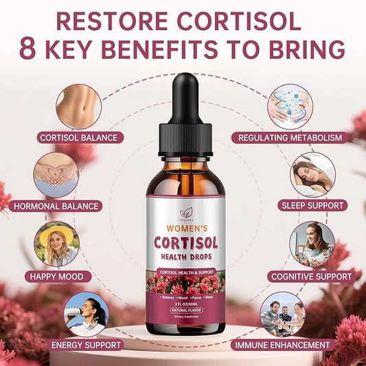 （2 Pack）Cortisol Manager Liquid Drops, Cortisol Supplements for Women, with magnesium ashwagandha, rhodiola rosea,l-theanine,Phosphatidylserine-Promote Relaxation and Support Mood- 30 Day Vegan Supply
