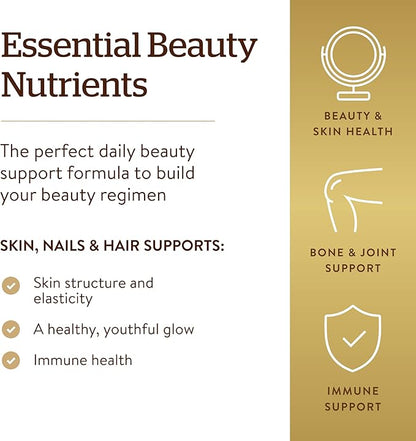 Solgar Skin, Nails & Hair, Advanced MSM Formula, 120 Tablets - Supports Collagen for Hair, Nail and Skin Health - Provides Zinc, Vitamin C & Copper - Non GMO, Vegan, Gluten & Dairy Free - 60 Servings