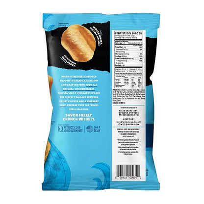 Sea Salt and Vinegar Protein Chips by Wilde Chips, Thin and Crispy, High Protein, Keto Friendly, Made with Real Ingredients, 2.25oz Bag (8 Pack)…
