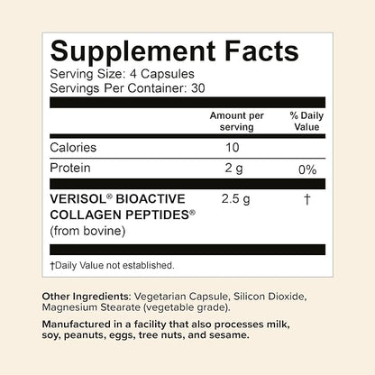 Great Lakes Wellness Collagen Peptides Pills – Supports Hair, Skin, Nails, Joints & Digestion – Hydrolyzed, Non-GMO, Keto & Kosher, VERISOL Collagen Types I & III for Maximum Absorption (120 Capsules)