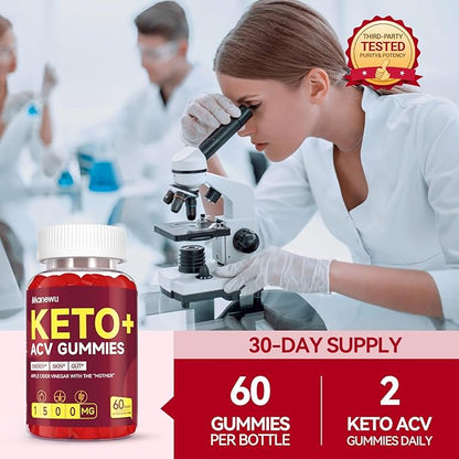 Keto ACV Gummies - 1500mg Keto Gummies Diet Supplement for Women & Men - Natural Apple Cider Vinegar with Mother - Gluten Free, Vegan, Non-GMO, Made in USA Visit The Store