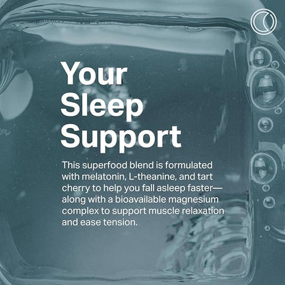 Proper, The Blues Sleep Aid – Nutrient-Dense Superfood Powder with + Melatonin, Magnesium, L-Theanine, GABA, Valerian Root & Tart Cherry – Calm Supplement for Nighttime Relaxation & Sleeping