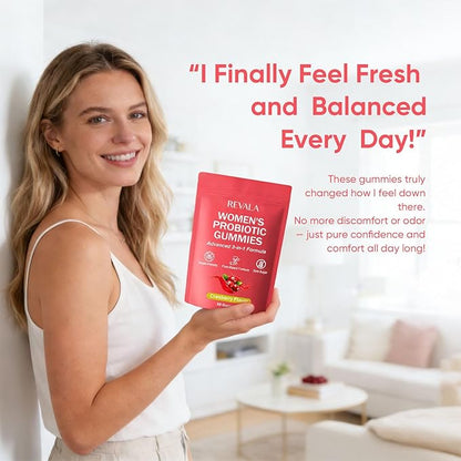 Revala 10-in-1 Viginal Probiotic Gummies for Women – Including Probiotic Strains, Prebiotic Fiber & Vitamins, Supports Digestive Balance, Feminine Microbiome & Hormonal Harmony 60 Gummies (2)