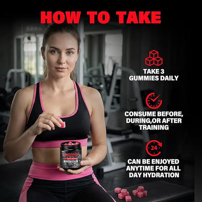 EAA Gummies - 2:1:1 BCAA Formula (8300mg) - Essential Amino Acids for Muscle Recovery & Endurance - Non-GMO, Gluten Free, Sugar Free, Vegetarian, Strawberry Flavor - 90 Count