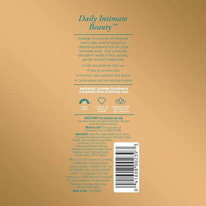 Summer's Eve Spa Daily Intimate Wash, Renewing Cleansing All Over Feminine Body Wash, Jasmine Scented pH-Balanced Feminine Wash, 12oz Bottle