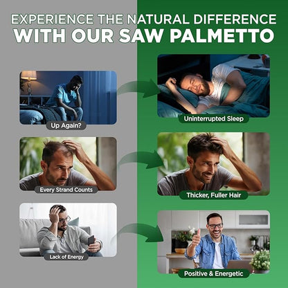duwhot Saw Palmetto Gummies for Men, Organic Saw Palmetto with Pumpkin Seed Oil for Men Overall Health, Enhanced with Pygeum, Nettle, Sugar-Free, Vegan, 60 Chewables
