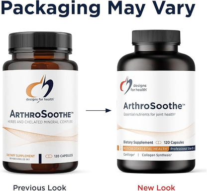 Designs for Health ArthroSoothe - Hyaluronic Acid, Glucosamine, MSM, Green Lipped Mussel, Turmeric + More to Help Support Healthy Joint Function - Non-GMO Supplement for Adults (120 Capsules)
