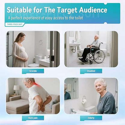 Toilet Aids Set for Wiping - Long Handle Butt Wiper for People Overweight, Elderly and Disabled, Bottom Buddy Wiping Aid for Bathroom ( 4PCS Personal Hygiene Kit )
