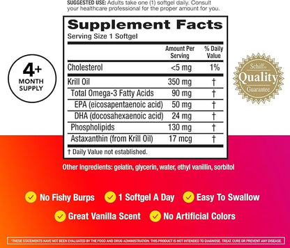 MegaRed - Omega-3 Krill Oil 350mg Softgels (130 Count in A Bottle), EPA & DHA Omega-3 Fatty Acids with No Fishy Aftertaste Unlike Fish Oil, Contains Antioxidant Astaxanthin