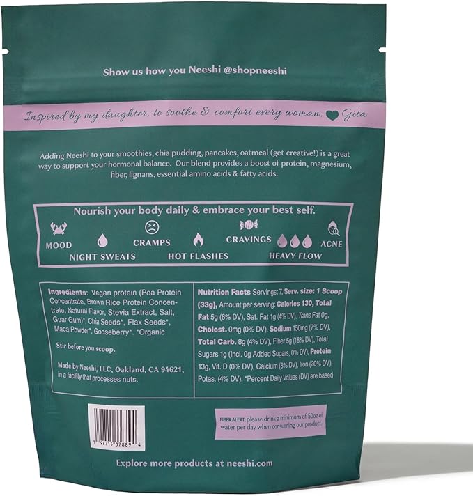 Hormone Balance Protein Powder – PMS & Perimenopause Relief for Cramps, Bloating & Mood Swings – Vegan Plant Based Superfood – 7 Servings