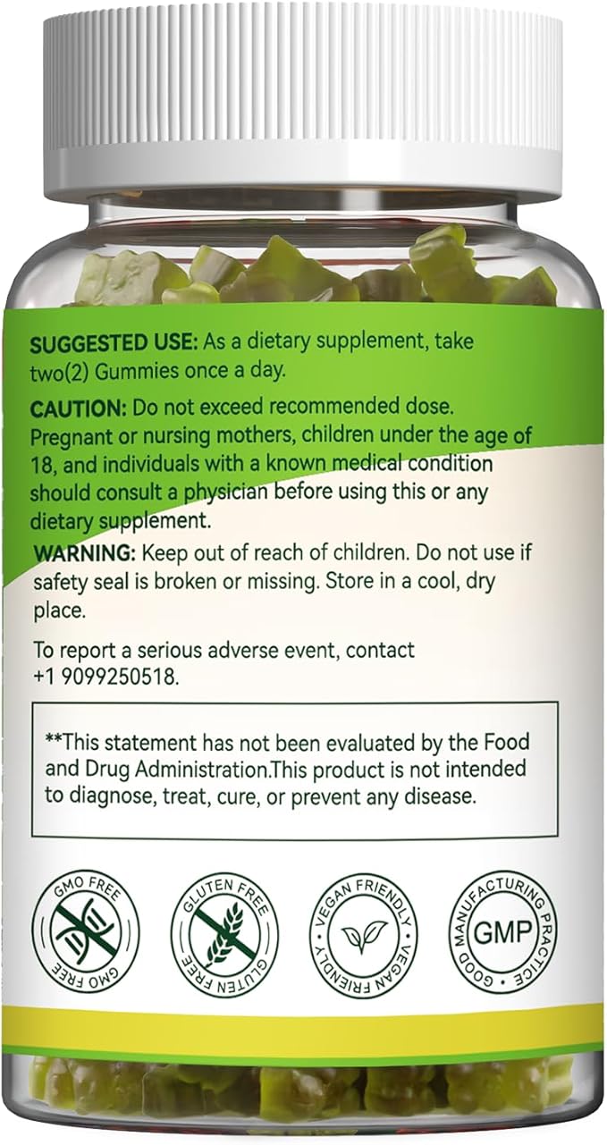 Valerian Root Gummies 2000mg, Valerian Root Extract for Relaxation & Mood Support, Herbal Supplement for Kids & Adults, Vegan, Apple Flavor, 60 Count