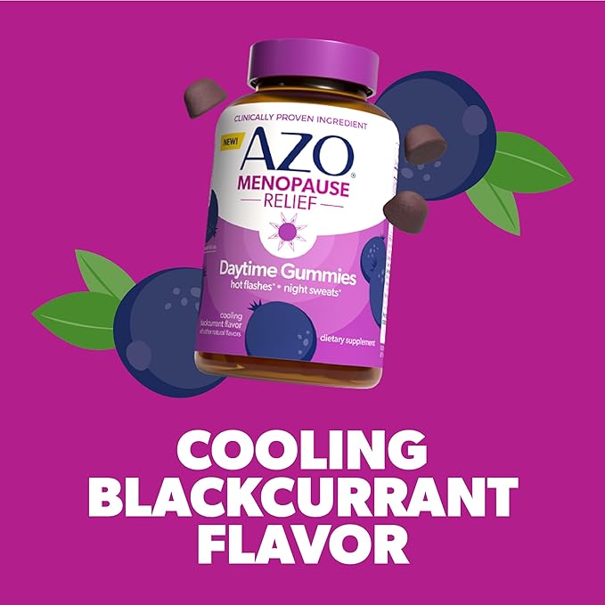 AZO® Daytime Menopause Gummies for Women, Clinically Proven Ingredient for Hot Flashes and Night Sweats*, Menopause Supplements for Women - 30 Gummies