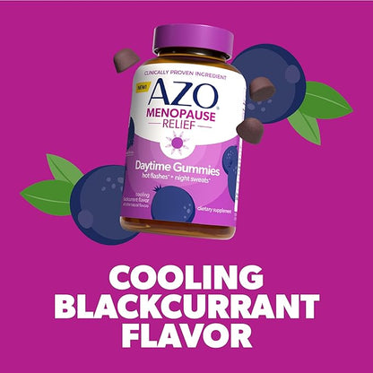 AZO® Daytime Menopause Gummies for Women, Clinically Proven Ingredient for Hot Flashes and Night Sweats*, Menopause Supplements for Women - 30 Gummies