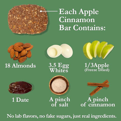 CuraBar Protein Bars – 17g Protein, Low Carb, Gluten Free, Dairy Free, Healthy Snack, Seed Oil Free, No Artificial Ingredients, 12 Count, Apple Cinnamon