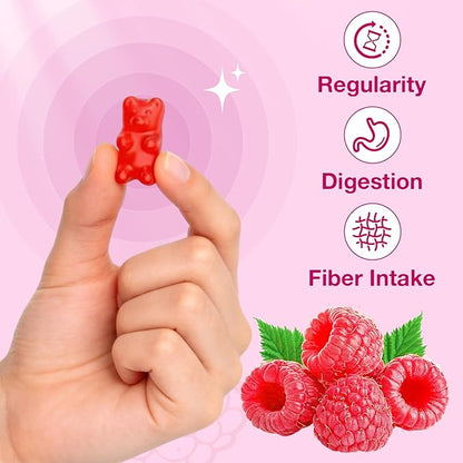 Fiber Gummies for Digestive Health & Regularity, Sugar-Free High Fiber Supplement for Adults & Kids, Soluble Dietary Fiber, Vegan Fiber Supplements for Men & Women, 120 Count