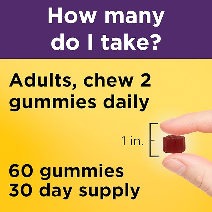 Nature Made Elderberry Gummies with Vitamin C and Zinc, Dietary Supplement for Immune Support, 60 Elderberry Gummies, 30-Day Supply