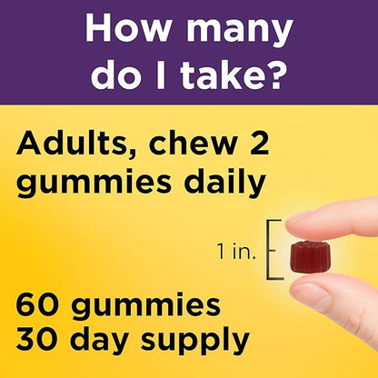 Nature Made Elderberry Gummies with Vitamin C and Zinc, Dietary Supplement for Immune Support, 60 Elderberry Gummies, 30-Day Supply