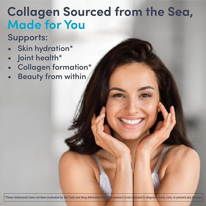 NeoCell Marine Collagen Peptides Powder | 7 oz | Unflavored Supplement | with Vitamin C and MSM | Plus Hyaluronic Acid | Prebiotic Fiber Beauty Blend | Hair, Skin, & Nails | for Women and Men