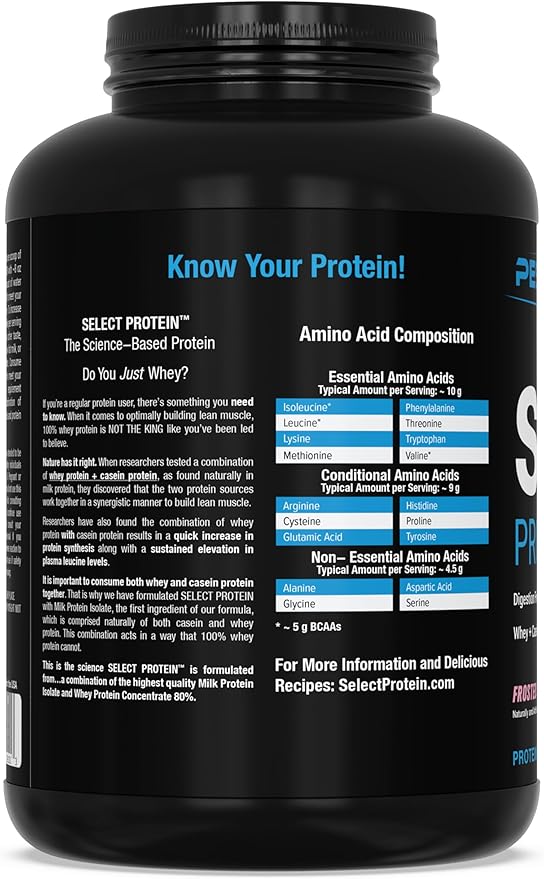 PEScience Select Protein Powder, Whey and Casein Blend, Lean Protein Powder for Women and Men, Low Calorie, Low Carb, Keto Friendly, Gluten Free, Frosted Sugar Cookie - 55 Servings