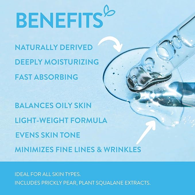 By Nature 2% Hyaluronic Acid Serum for Face & Neck – Deep Hydration Serum for Dry, Oily & Sensitive Skin – Lightweight Facial Serum, 1 fl oz