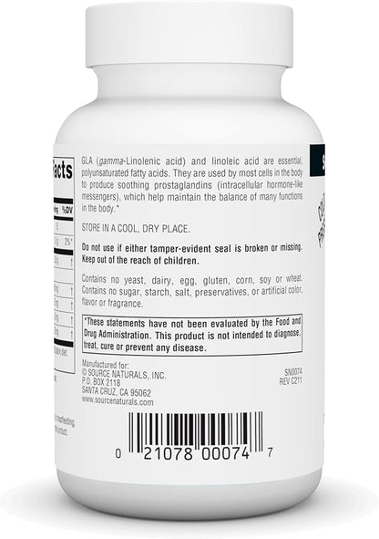 Source Naturals Evening Primrose Oil - Hexane-Free - 1350mg - GLA Yield: 135 mg - Cold-Pressed - 30 Softgels