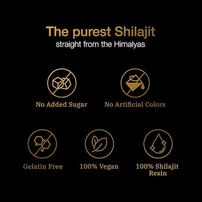 Be Bodywise Pure Himalayan Shilajit Gummies Gold I No Added Sugar I Ashwagandha, Gokshura| Fulvic Acid & 85+ Trace Minerals I for Men, Women I Non-GMO I 100% Natural & Organic I 120 Gummy I Pouch
