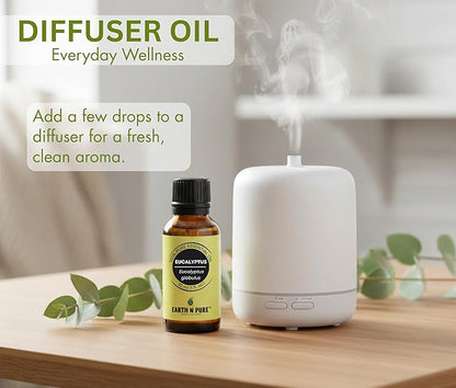 Earth N Pure Eucalyptus Essential Oil (Nilgiri Oil) Steam Distilled, Undiluted, Natural, Therapeutic Grade with Glass Dropper -100 ml