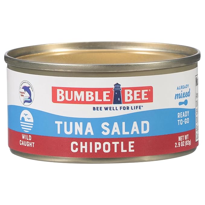 Bumble Bee Snack On The Run! Protein Snack Pack - 8g Protein per Box - Chipotle Tuna Salad with Crackers Kit - Ready to Eat Easy-Open Can - Wild Caught MSC-Certified Tuna (Pack of 1)