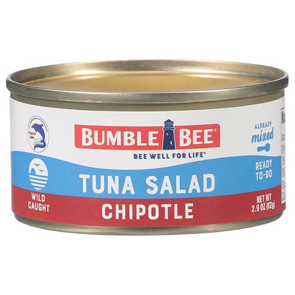 Bumble Bee Snack On The Run! Protein Snack Pack - 8g Protein per Box - Chipotle Tuna Salad with Crackers Kit - Ready to Eat Easy-Open Can - Wild Caught MSC-Certified Tuna (Pack of 1)