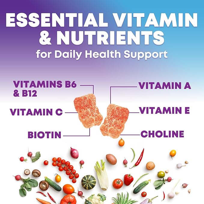 Multivitamin Gummies for Adults - Complete Adult Multivitamins Gummy with Essential Vitamins A, C, D, E, & High Potency B12 for Women & Men, Daily Immune Support Multivitamins Supplement - 120 Gummies