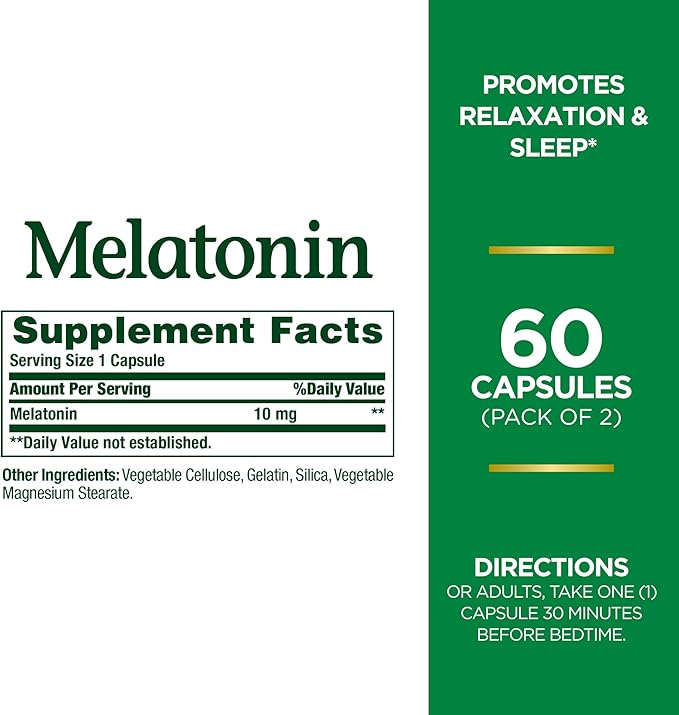 Melatonin by Nature's Bounty, 60 Count (Pack of 2)
