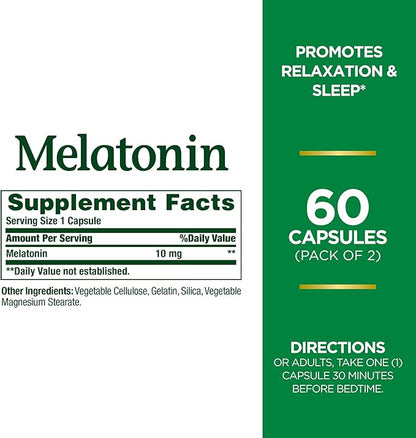Melatonin by Nature's Bounty, 60 Count (Pack of 2)