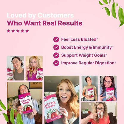 LULUTOX Detox Tea - Herbal Blend with Dandelion, Ginseng, and Ginger - Supports A Healthy Weight, Digestive Health - Vegan, All Natural, Laxative-Free - Peach Flavor (3 Pack x 28 Servings)