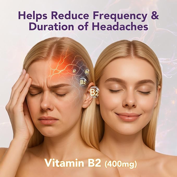 Vitamin B2 Gummies 400mg | Riboflavin 400mg with CoQ10 150mg, Magnesium 200mg | B2 Vitamin 400mg for Kids & Adults, Nervous System & Skin Health | 60 Vegan Chewables（Pack 2